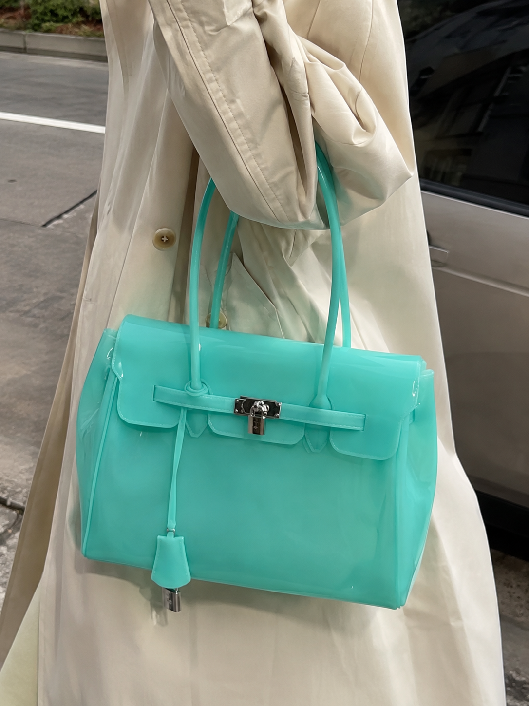 Sac Jelly style Firkin transparent – Grand cabas femme