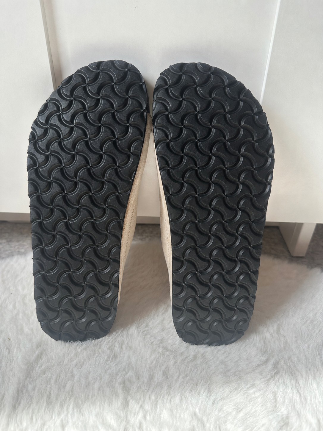 Mules femme beige à doubles boucles dorées – Taille 38